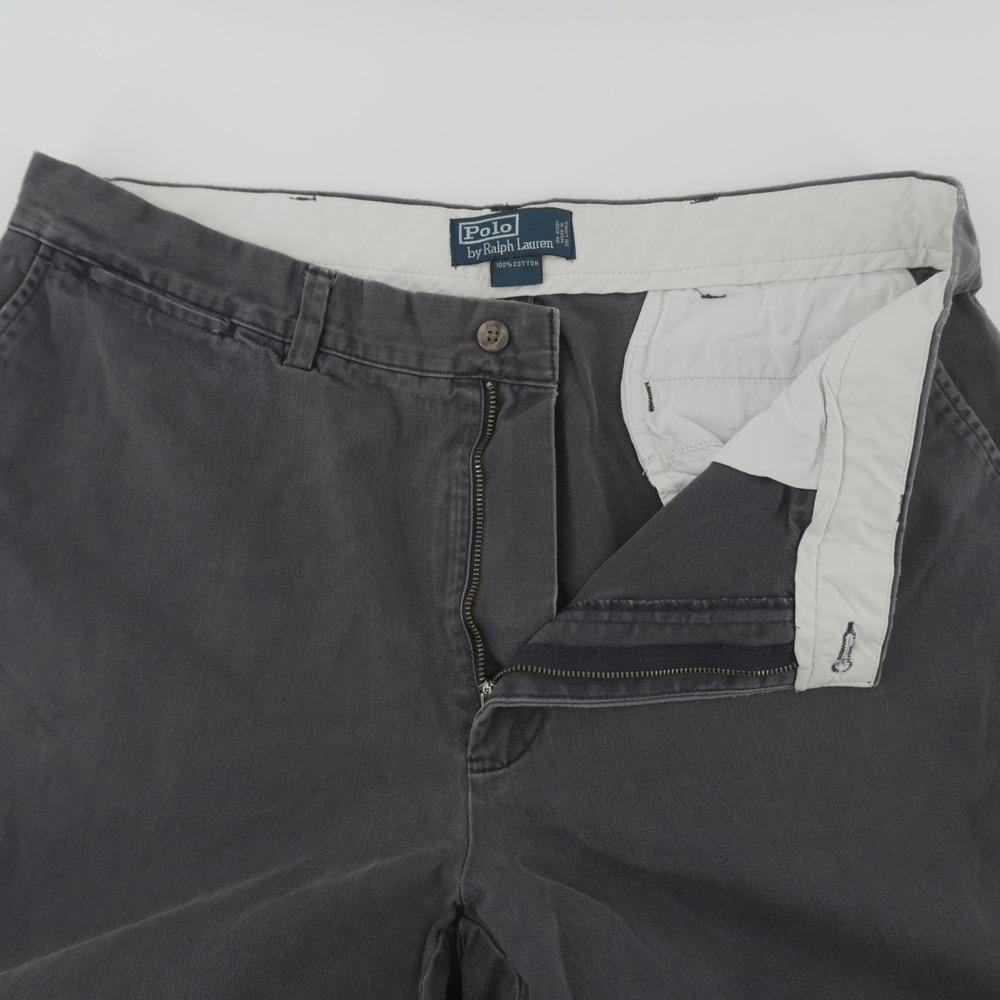 Polo Ralph Lauren Chino Pants Mens 38x32 Gray Straight Leg Cotton Trousers